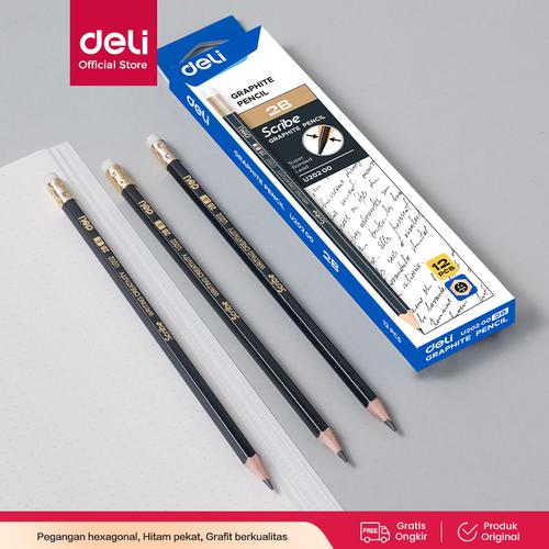 [EZO.7001284] Deli EU20200 Graphite Pencil With eraser