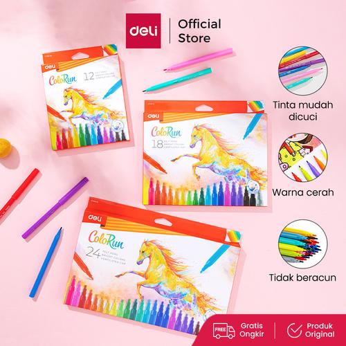 [EZO.7001286] Deli EC10010 felt pen spoild 18 colors