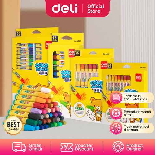 [EZO.7002735] Deli 6963 crayon oil pastel 24 colors
