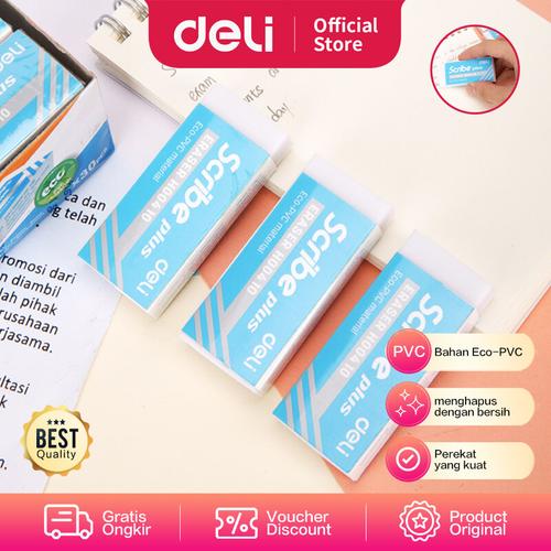 [EZO.7001320] Deli Penghapus Scribe / Scribe Eraser 1 pcs - Putih EH00410