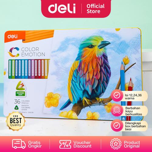 [EZO.7001326] Deli Pensil Warna / Colored Pencil - 24C 24warna/box EC00225