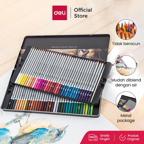 [EZO.7001329] Deli Pensil Warna Cat Air / Watercolor Pencil - 72C Warna/color 6524