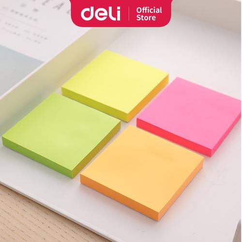 [EZO.7001346] Deli EA02303 Sticky Notes 76×76mm 3''×3'' 100sheets 4 Neon Color