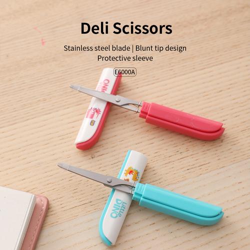 [EZO.7002812] Deli E6000A Portable Scissors w/sleeve / Gunting Portabel