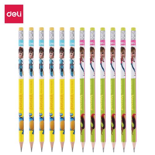 [EZO.7002821] Deli EU52900 Graphite Pencil 2B w/eraser / Pensil 2B 1 BOX / 12 Pcs