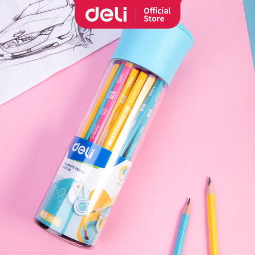 [EZO.7001354] Deli EU53100 Graphite Pencil 2B / Pensil 2B isi 12 Pcs