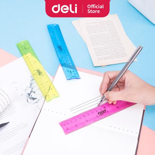 [EZO.7002875] Deli E6208 School Drafting/Penggaris-EcoPVC Flexible Ruler 20cm 3C