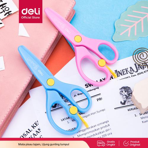 [EZO.7001390] Deli ED60402 Gunting Plastik-Plastic Scissors 130mm Safe