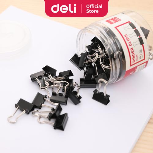 [EZO.7001357] Deli E8566A Office Consumable/Binder Klip-Binder Clips 15mm 60 (Tube)