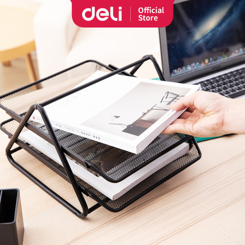 [EZO.7001368] Deli E9183 File Tray/Tray Dokumen-2-tier Mesh File Tray