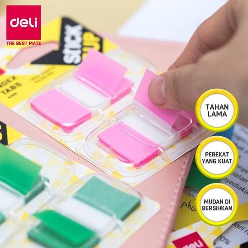 [EZO.7002895] Deli EA10001 Memo Indeks - Film Index Tabs 44×25mm 2×50sheet