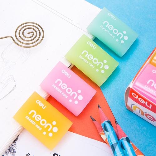 [EZO.7001379] Deli EH01000 Eraser/Penghapus-Neon Eraser 39×27×12mm Neon
