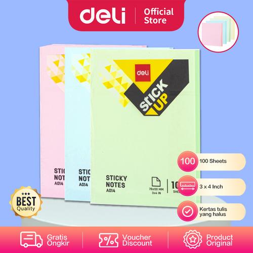[EZO.7001412] Deli EA01403 Memo tempel - Sticky Notes 76×101mm 3''×4'' 100 sheet
