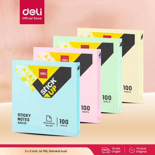 [EZO.7001413] Deli EA01303 Memo tempel - Sticky Notes 76×76mm 3''×3'' 100 sheet