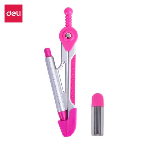[EZO.7002867] Deli E8616 Jangka-Aluminum Compass w/mechanical pencil-Pink