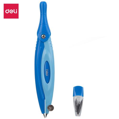 [EZO.7002871] Deli EG20202 Jangka-Plastic Compass w/pencil lead 2pcs-Blue
