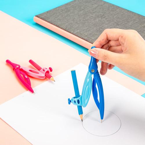[EZO.7001387] Deli EG20102 Jangka&Pensil -Plastic Compass w/pencil 2pcs 2C-Pink