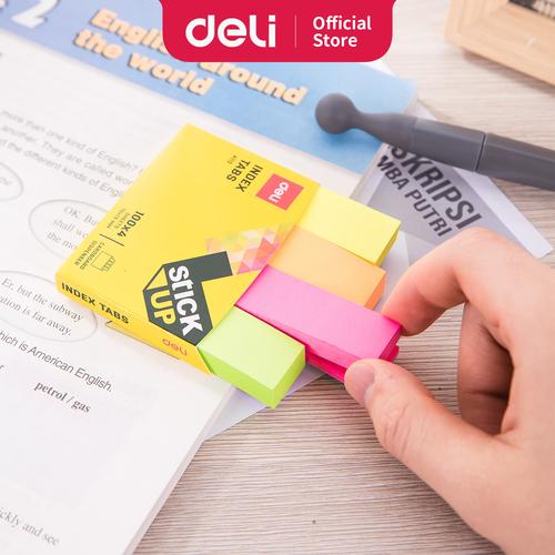 [EZO.7001419] Deli EA11202 Memo Indeks - Paper Index Tabs 76×19mm 4×100sheet