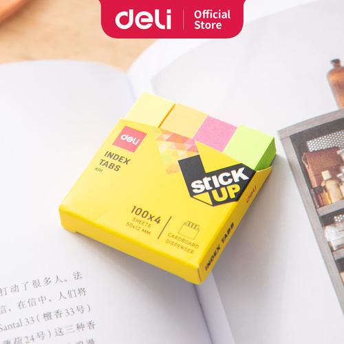 [EZO.7001420] Deli EA11102 Memo Indeks - Paper Index Tabs 50×12mm 4×100sheet