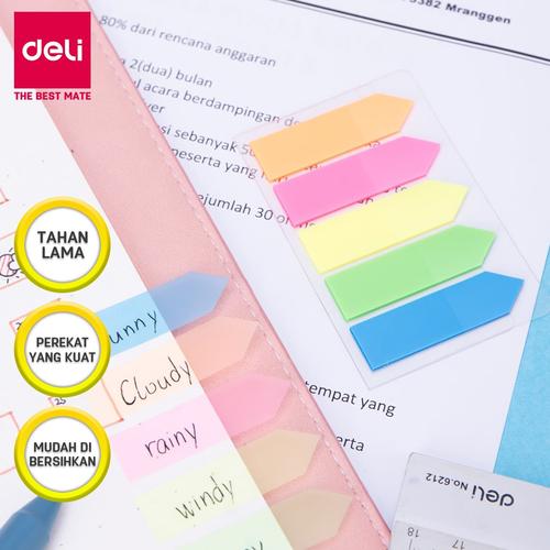 [EZO.7001423] Deli EA10602 Memo Indeks - Film Index Tabs 43×12mm 5×20sheet