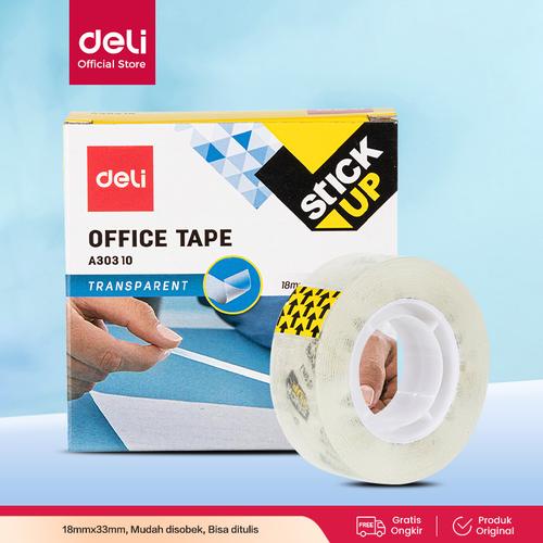 [EZO.7001427] Deli EA30310 Celotape/isolasi - Super Clear Office Tape 18mm
