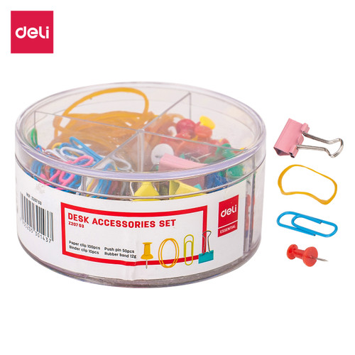 [EZO.7001442] Deli EZ20703 Paper Klip-Desk Accessories Set -