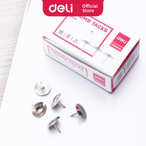 [EZO.7001445] Deli E0020 Office Consumable/Paku Payung-Thumb Tacks 10mm