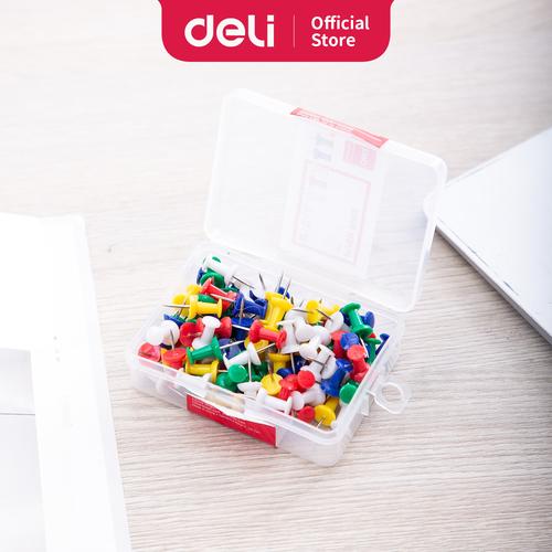 [EZO.7002919] Deli E0031 Office Consumable/Pin-Color Push Pins 23mm