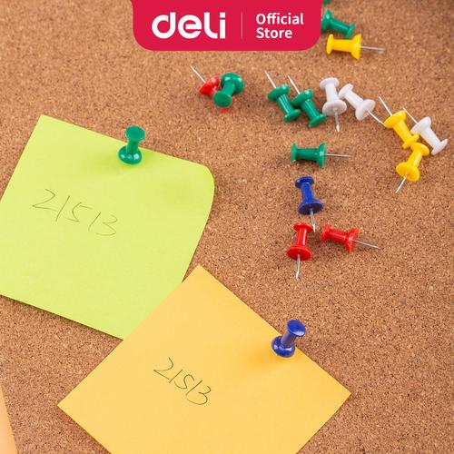[EZO.7002920] Deli E0021 Office Consumable/Pin-Color Push Pins 23mm