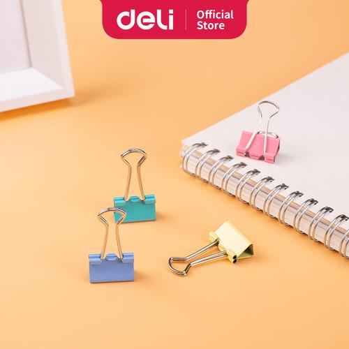 [EZO.7001447] Deli E8555A Office Consumable/Binder Klip-Color Binder Clips 19mm