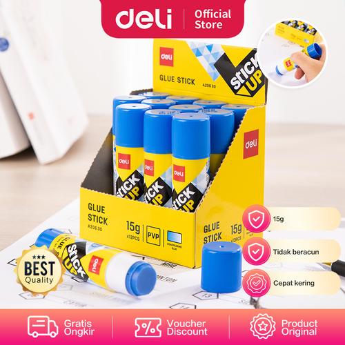 [EZO.7002909] Deli EA20630 Glue Stik - Blue Disappearing PVP Glue Stick 15g