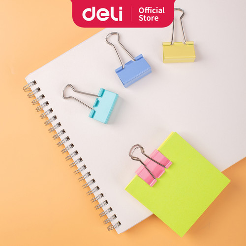 [EZO.7001449] Deli E8553A Office Consumable/Binder Klip-Color Binder Clips 32mm