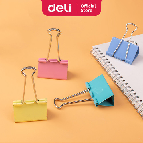 [EZO.7001451] Deli E8551A Office Consumable/Binder Klip-Color Binder Clips 51mm