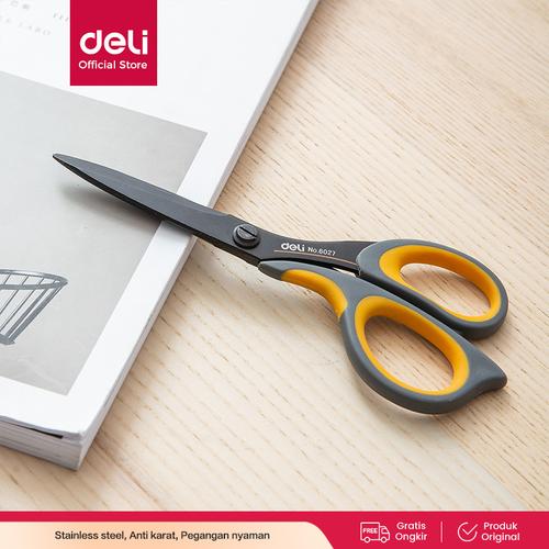[EZO.7001439] Deli E6027 Scissors/Gunting-Soft-touch Scissors 175mm