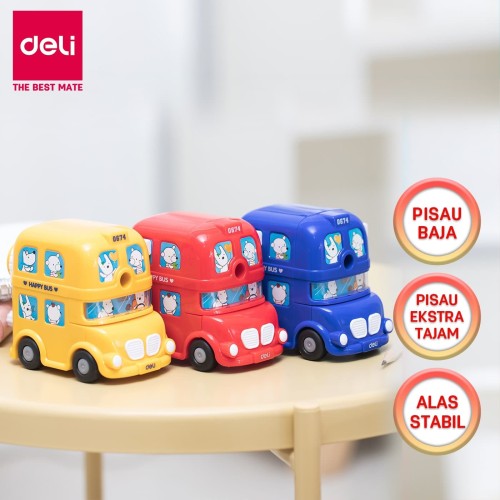 [EZO.7001461] Deli E0674 Rautan Meja-Bus Rotary Pencil Sharp