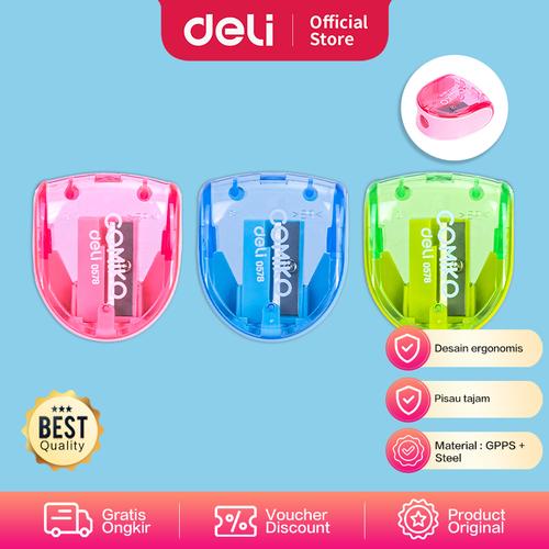 [EZO.7001463] Deli E0578 Rautan-1-hole Sharpener w/canister φ7mm 3C
