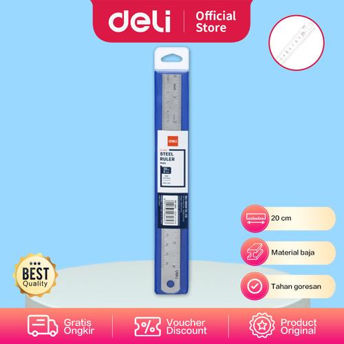 [EZO.7001512] Deli 8462 Drafting/Penggaris-Steel 20cm