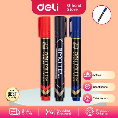 [EZO.7001470] Deli EU10220 Permanent Marker/Spidol Permanen-Hitam