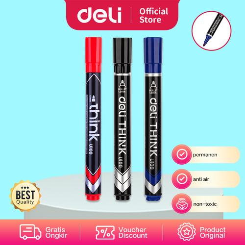 [EZO.7002926] Deli EU10030 Permanent Marker/Spidol Permanen- Blue