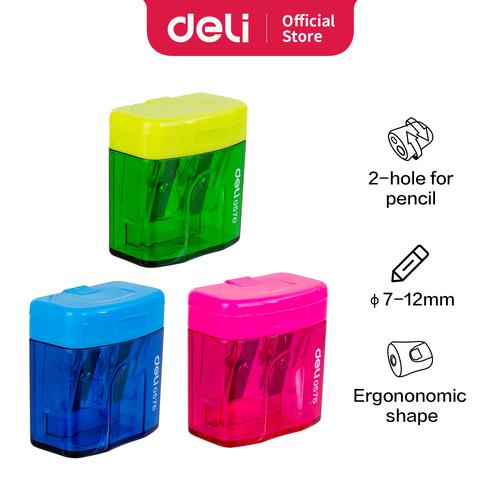 [EZO.7001519] Deli E0576 Pencil Sharpener/Rautan-2-hole 23°18° φ7mm 3C
