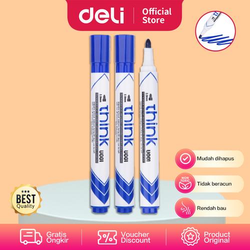 [EZO.7001475] Deli EU00130 Dry Erase Marker/Spidol Whiteboard