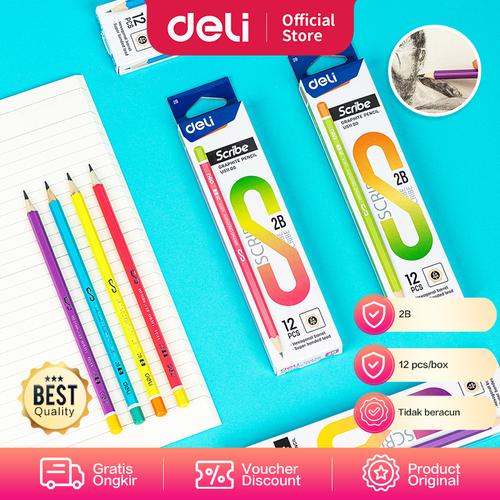 [EZO.7002936] Deli EU51100 Pensil Kayu-Graphite Pencil 2B