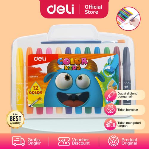 [EZO.7002964] Deli EC20504 Krayon-Color Kids Jumbo Smooth 12C