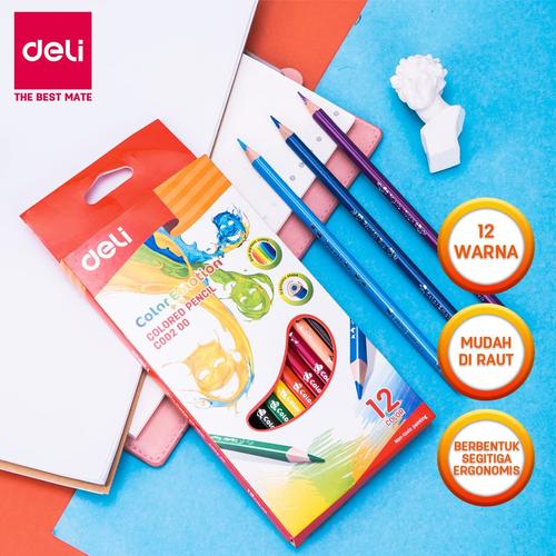 [EZO.7002967] Deli EC00200 Pensil Warna- Soft Basswood 12C