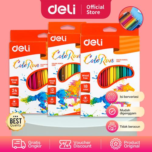 [EZO.7001538] Deli EC00120 Pensil Warna Bright 24C