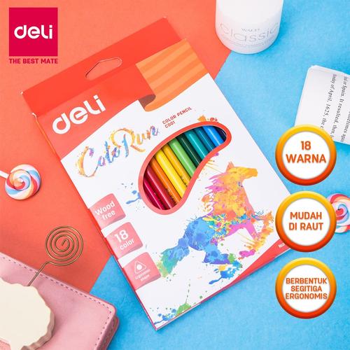 [EZO.7001539] Deli EC00110 Pensil Warna-Plastic Bright 18C