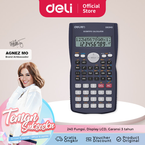 [EZO.7001542] Deli ED82MS Scientific Calculator 240F 10 2 Digits