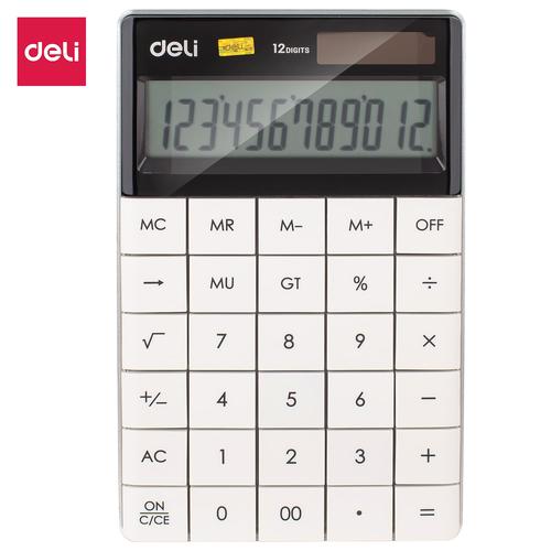 [EZO.7001543] Deli E1589 White Calculator/Kalkulator-Modern Calculator 12-digit
