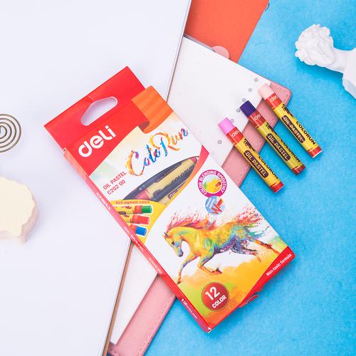 [EZO.7002974] Deli EC20200 School Crayon/Krayon-Oil Pastel Rich Color 12C