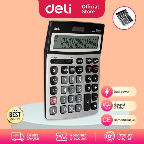 [EZO.7001549] Deli E39265 Calculator/Kalkulator-112-check Calculator 16-digit Metal